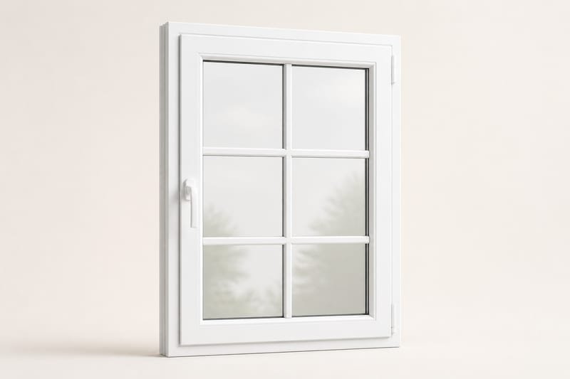 Bölmeli camlı beyaz PVC pencere